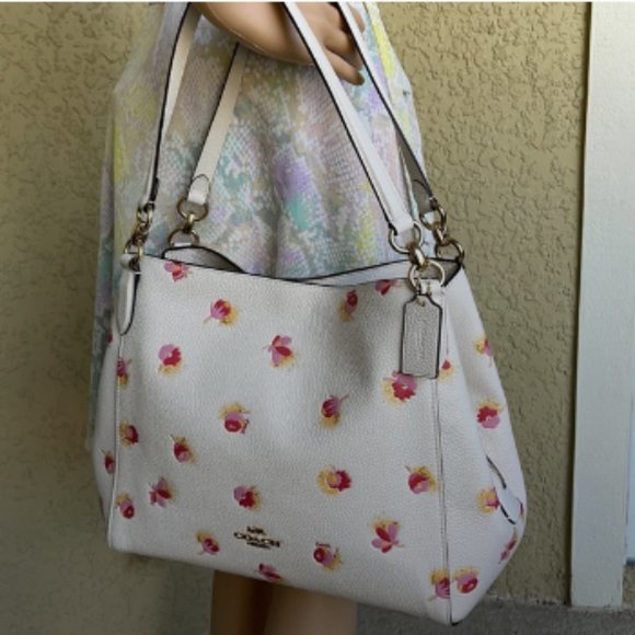 Coach Hallie Shoulder Bag With Pop Floral Print - Picture 10 of 16